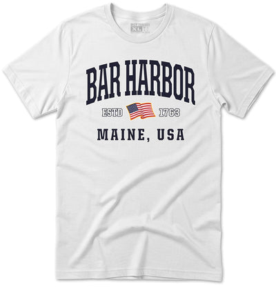 USA Flag Patriotic Bar Harbor T-Shirt