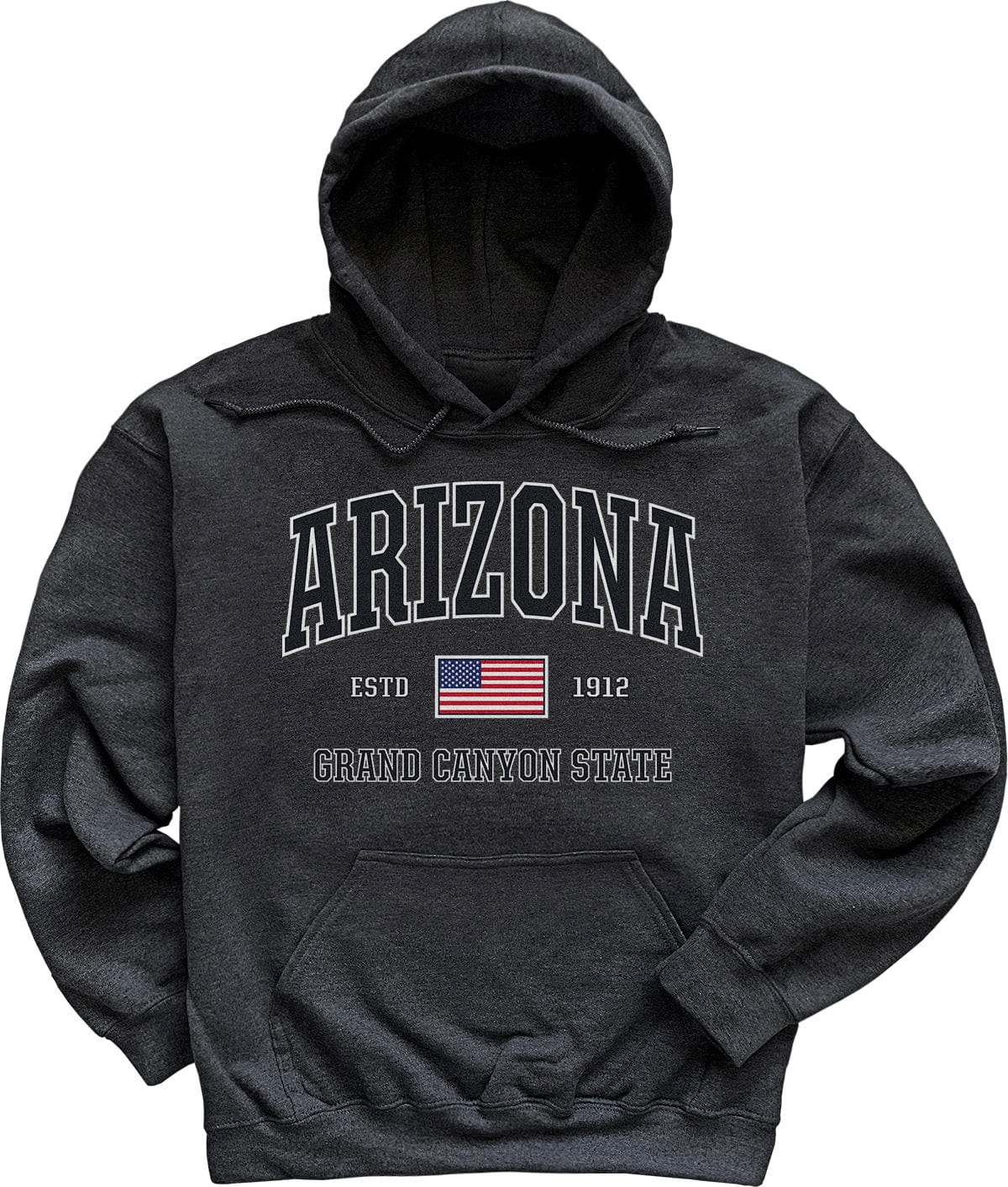 Dark Heather Grey USA Patriotic Arizona Hoodie Sweatshirt