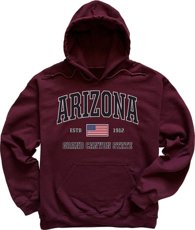 Maroon USA Patriotic Arizona Hoodie Sweatshirt