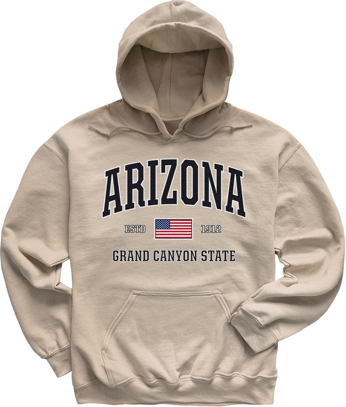 Sand Beige USA Patriotic Arizona Hoodie Sweatshirt