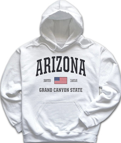 White USA Patriotic Arizona Hoodie Sweatshirt