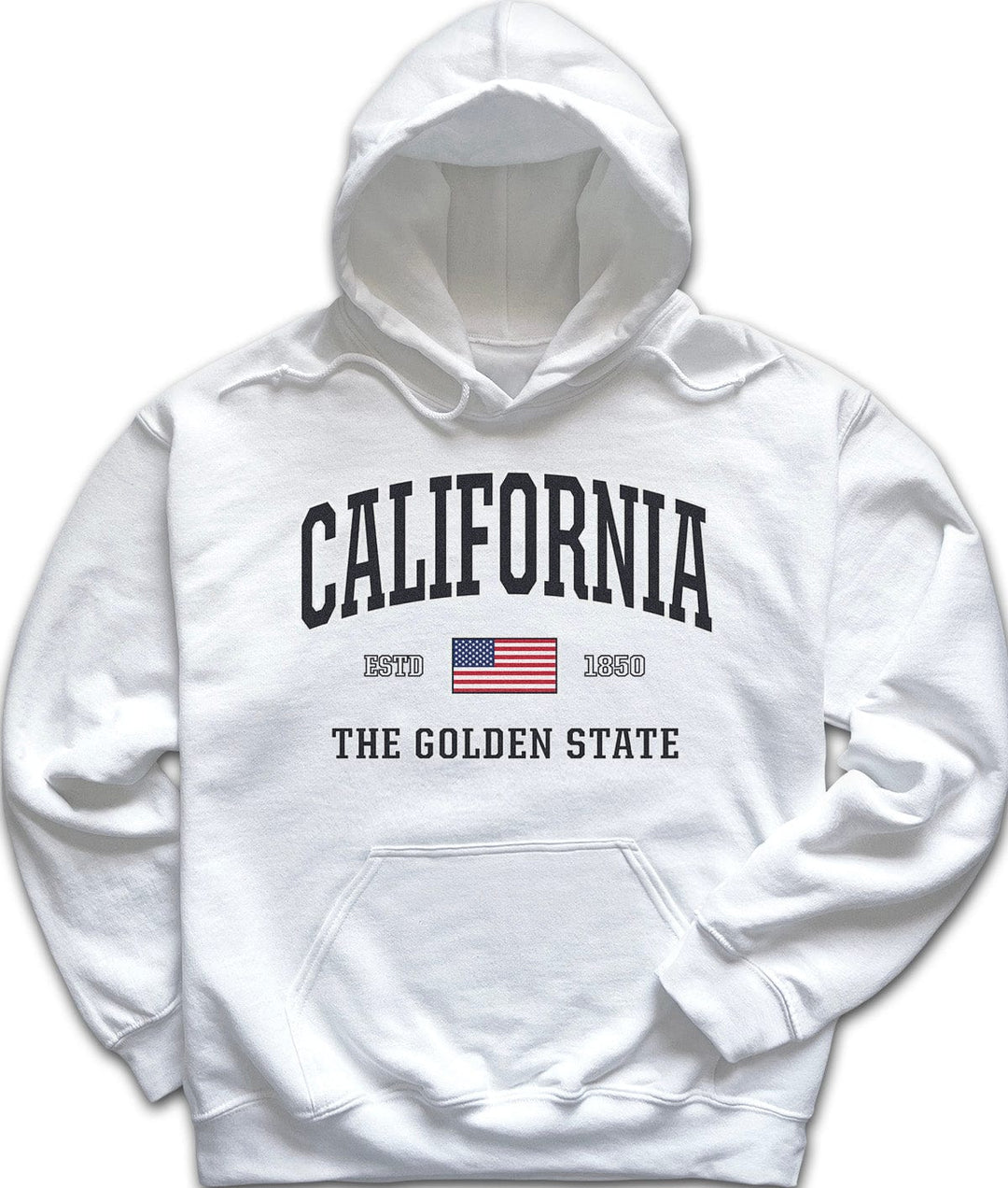 White USA Patriotic California Hoodie Sweatshirt