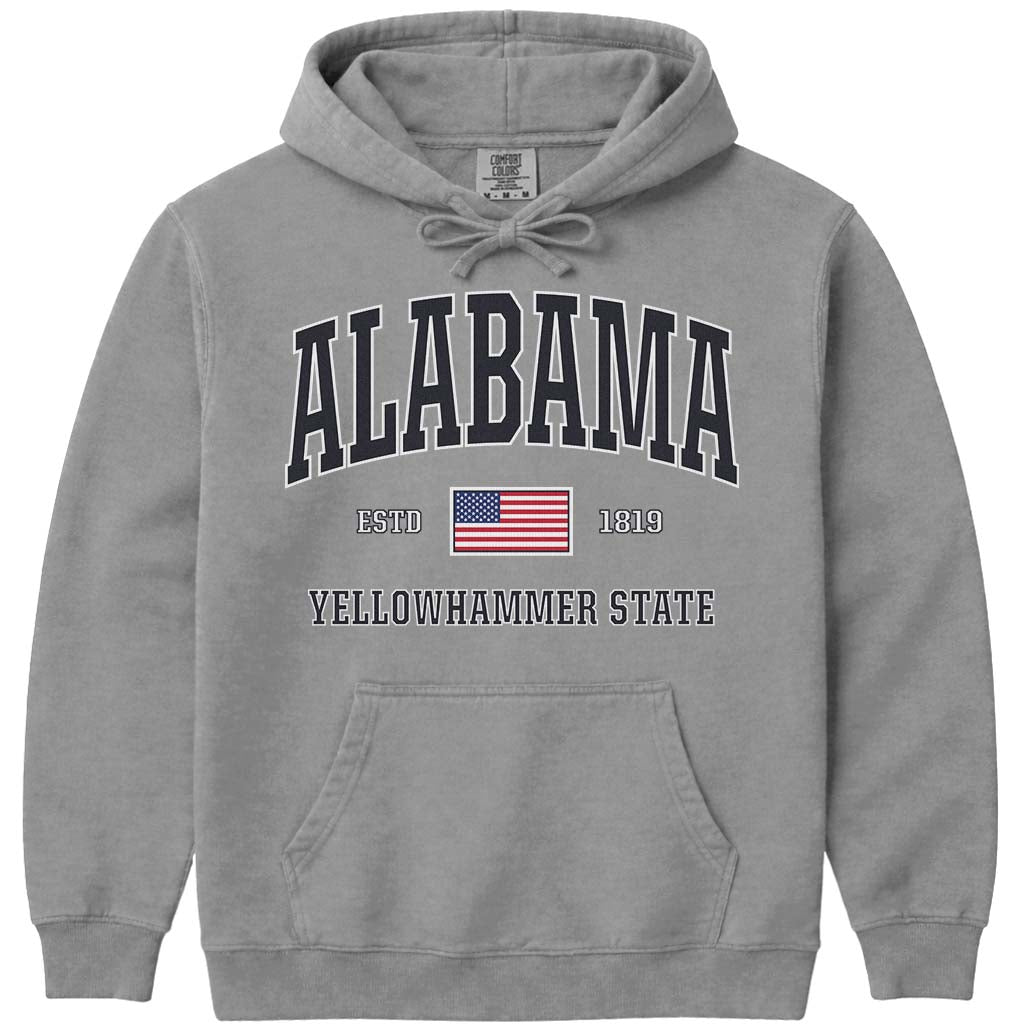 USA Flag Alabama Sweatshirt - Grey