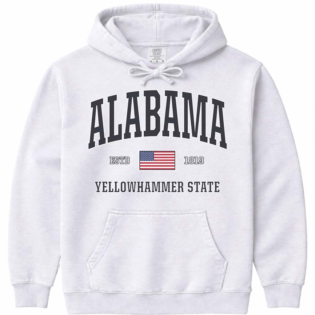 USA Flag Alabama Sweatshirt - White