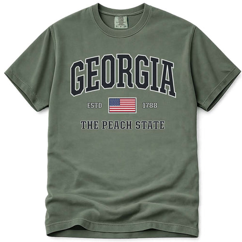 USA Flag Georgia Shirt Patriotic GA Comfort Colors Tee