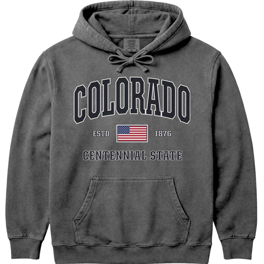 Patriotic USA Flag Colorado Hoodie - Pepper