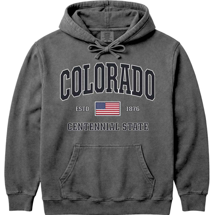 Patriotic USA Flag Colorado Hoodie - Pepper
