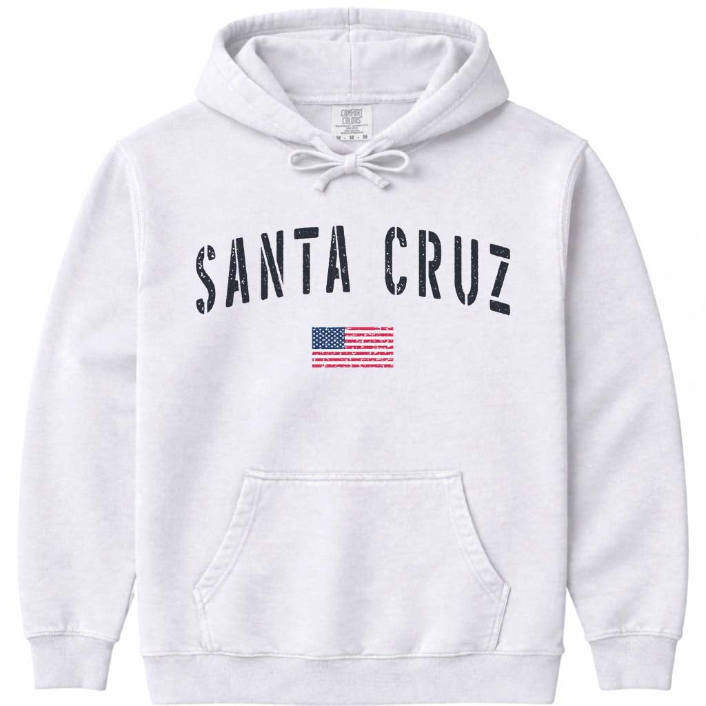 USA Flag Santa Cruz Hoodie Sweatshirt - White