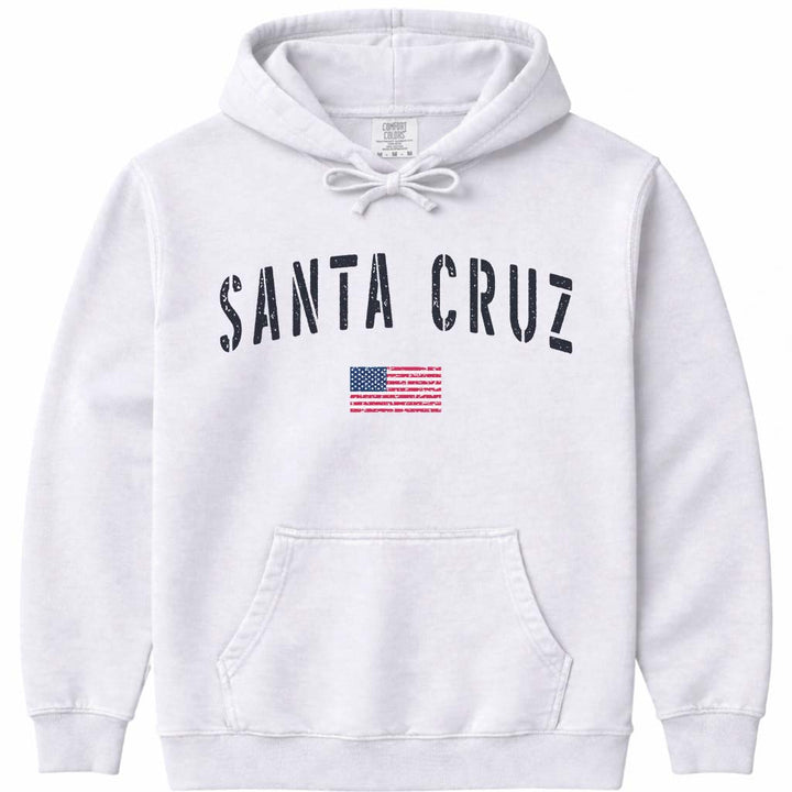 USA Flag Santa Cruz Hoodie Sweatshirt - White