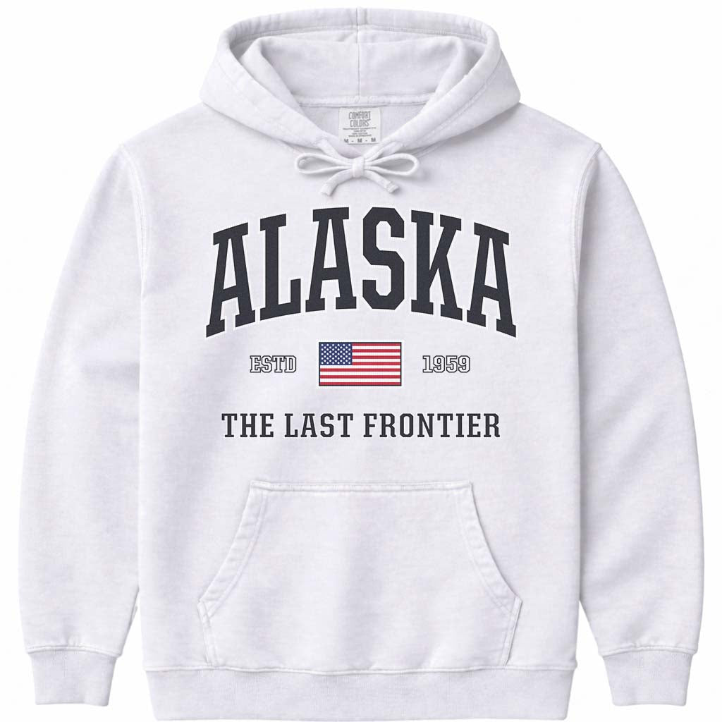 USA Patriotic Alaska Hoodie Sweatshirt - White