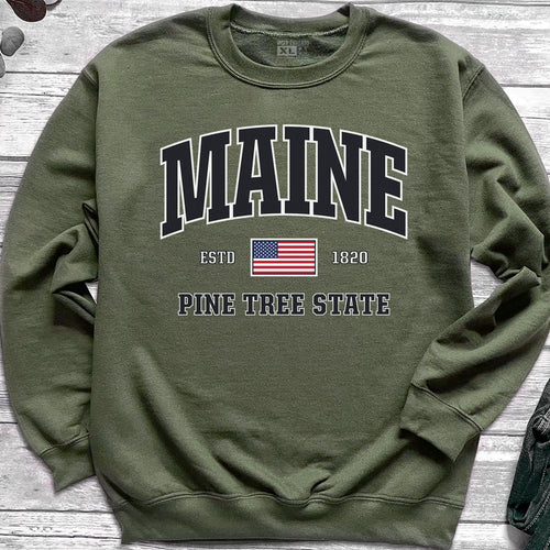 USA Patriotic Maine Sweatshirt