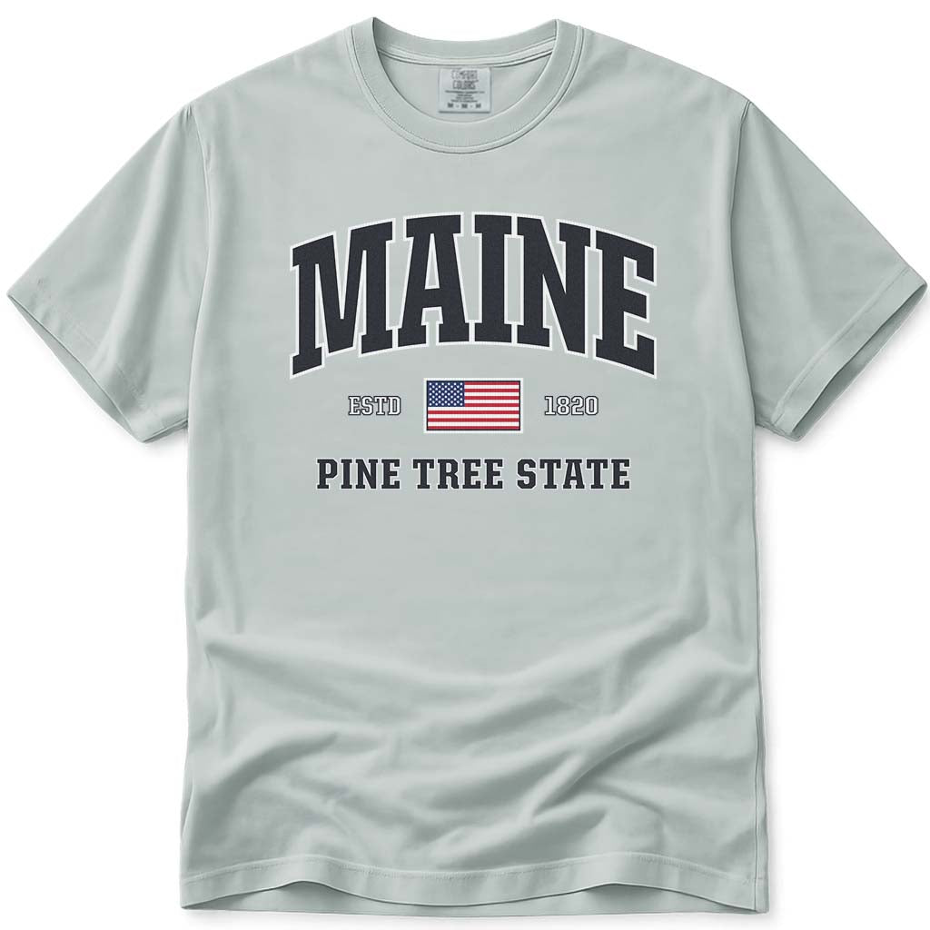 USA Patriotic Maine T Shirt - Bay