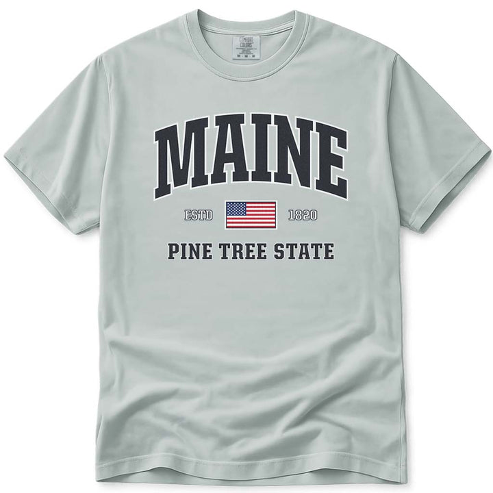 USA Patriotic Maine T Shirt - Bay