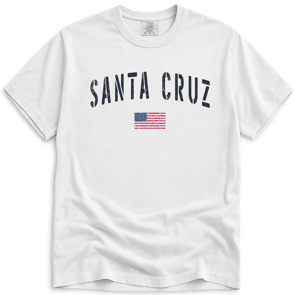 USA Santa Cruz California T Shirt - White