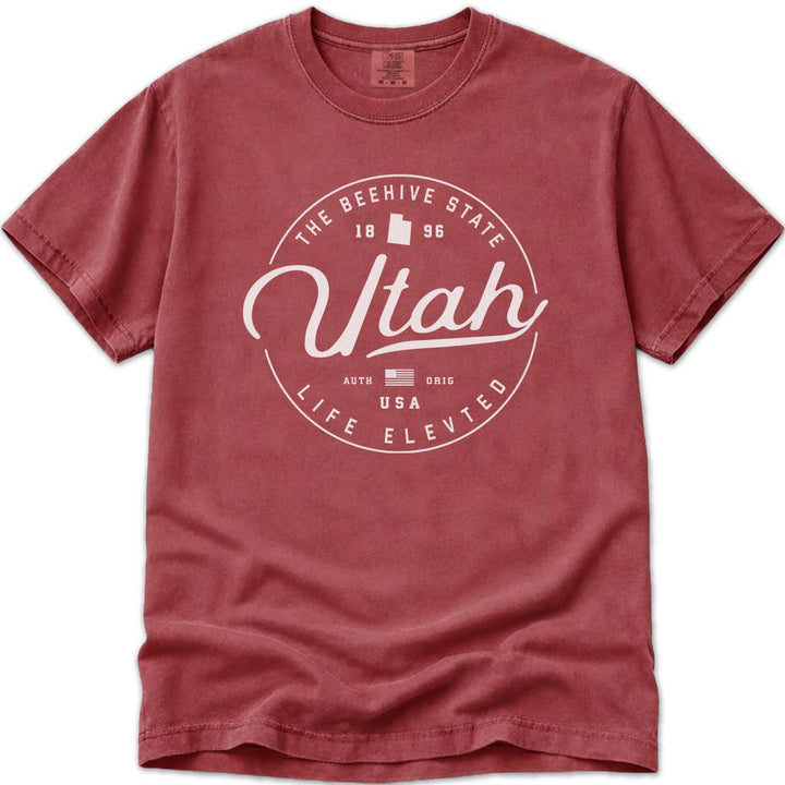 State of Utah T Shirt - Crimson
