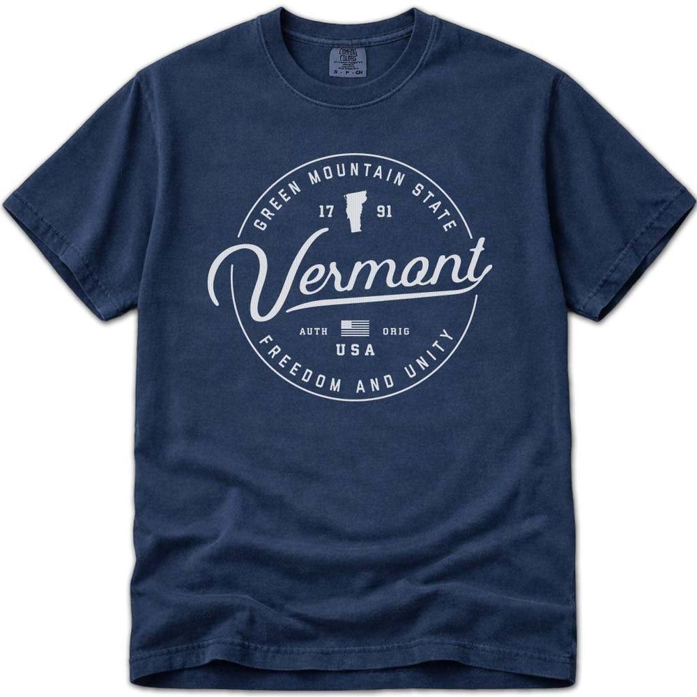 State of Vermont T Shirt - Navy