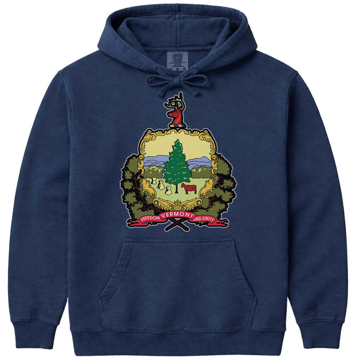 Vermont Flag Hoodie Vermont State Flag Sweatshirt - Navy