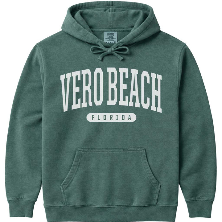 Vero Beach Florida Hooded Sweatshirt - Blue Spruce