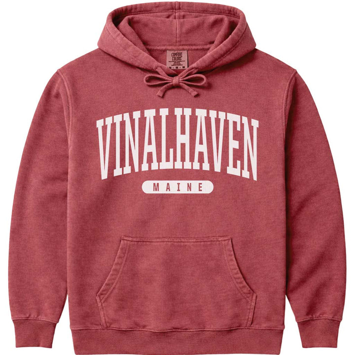 Vinalhaven Maine Campus Style Sweatshirt - Crimson