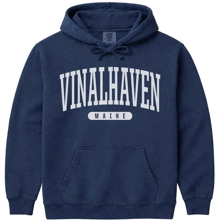 Vinalhaven Maine Campus Style Sweatshirt - Navy