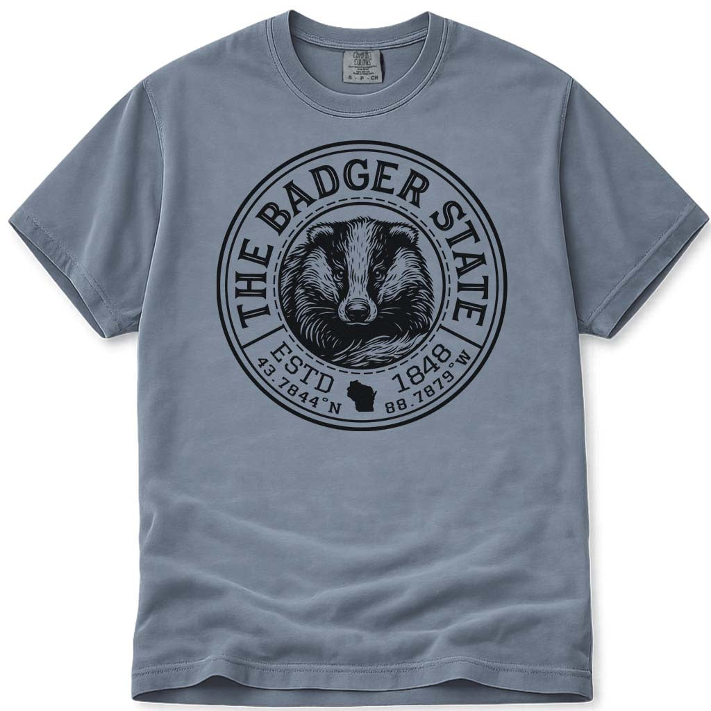Vintage Badger State Wisconsin T Shirt - Blue Jean