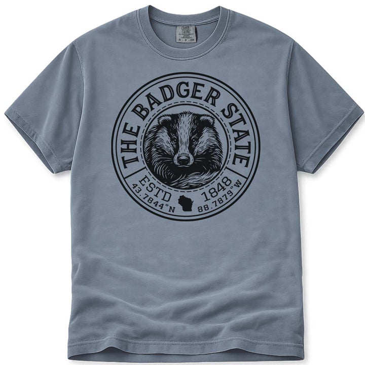Vintage Badger State Wisconsin T Shirt - Blue Jean