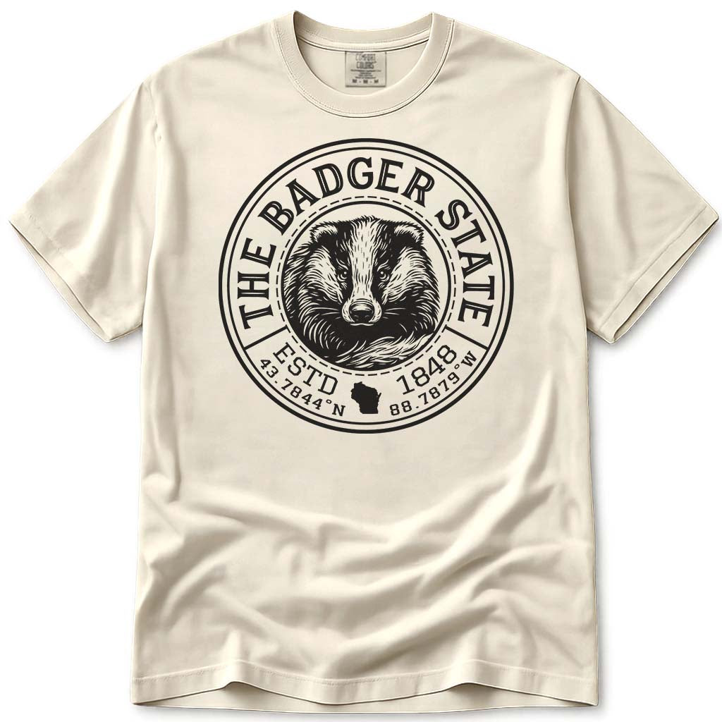 Vintage Badger State Wisconsin T Shirt - Ivory