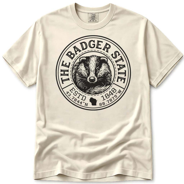 Vintage Badger State Wisconsin T Shirt - Ivory