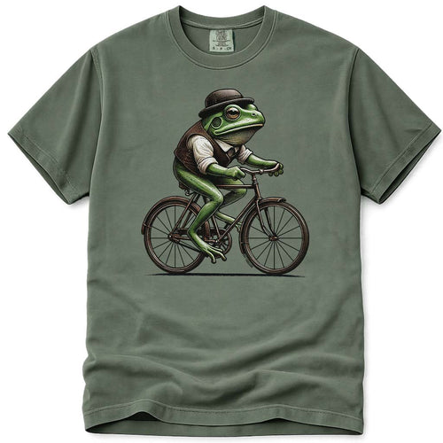 Vintage Frog Riding A Bicycle T Shirt