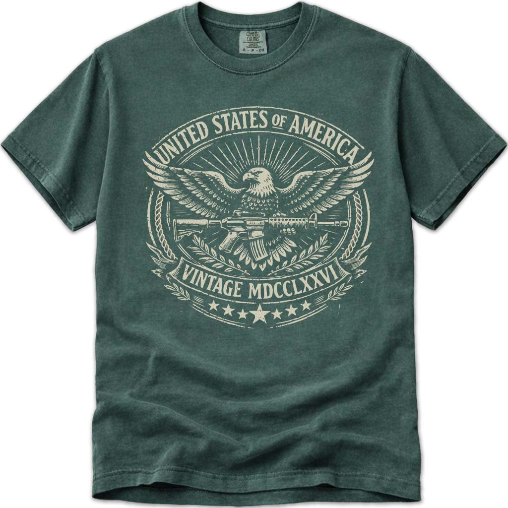 Vintage USA 250 Anniversary Eagle 1776 Tee - Blue Spruce