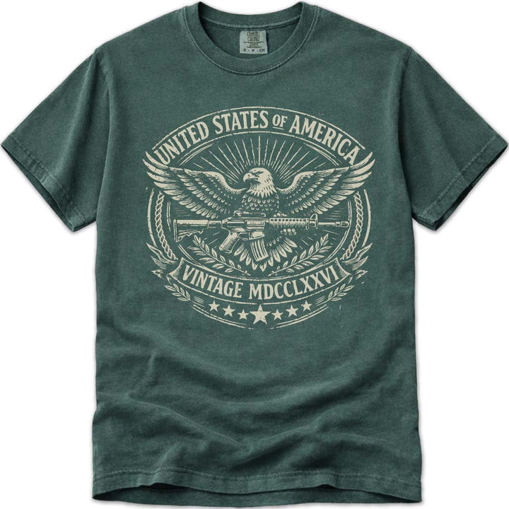 Vintage USA 250 Anniversary Eagle 1776 Tee - Blue Spruce