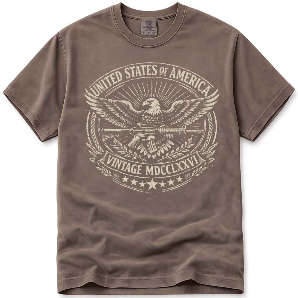 Vintage USA 250 Anniversary Eagle 1776 Tee - Espresso