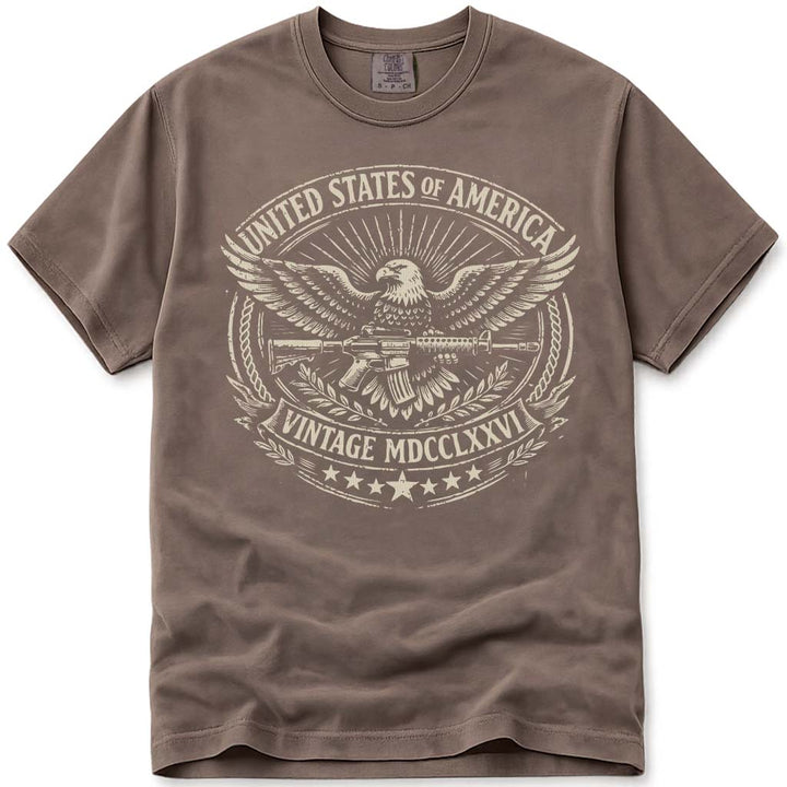 Vintage USA 250 Anniversary Eagle 1776 Tee - Espresso