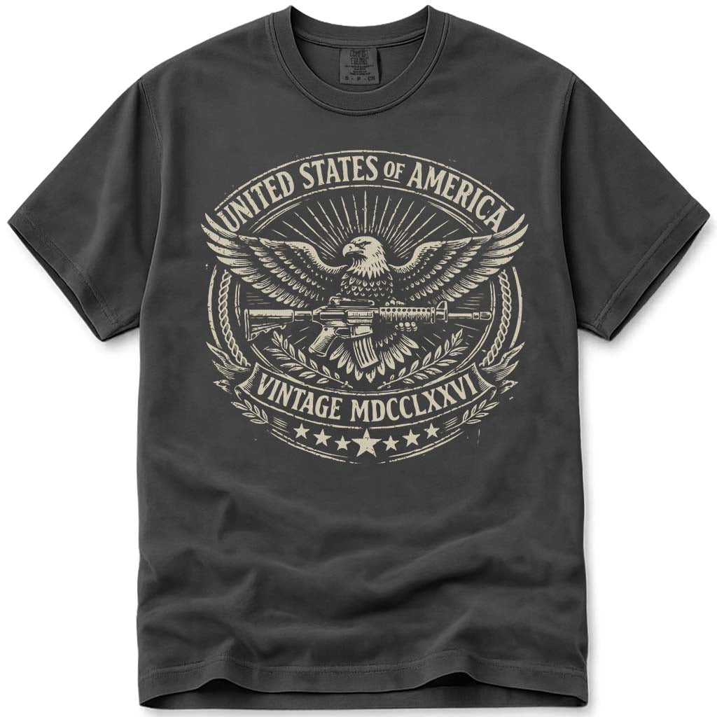 Vintage USA 250 Anniversary Eagle 1776 Tee - Pepper