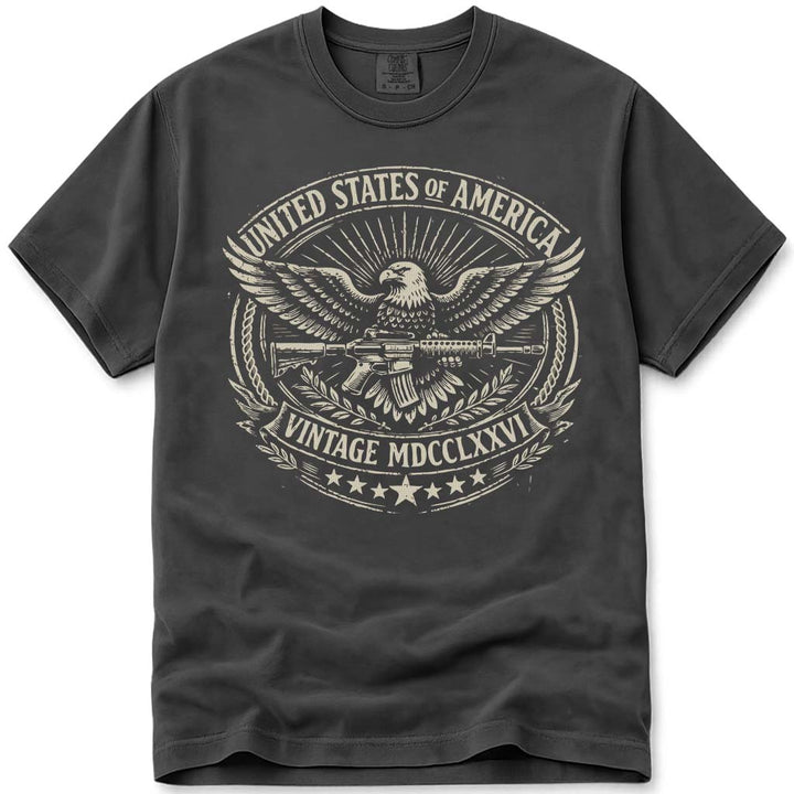 Vintage USA 250 Anniversary Eagle 1776 Tee - Pepper