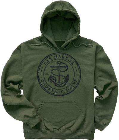 Vintage Antique Anchor Bar Harbor Maine Hoodie