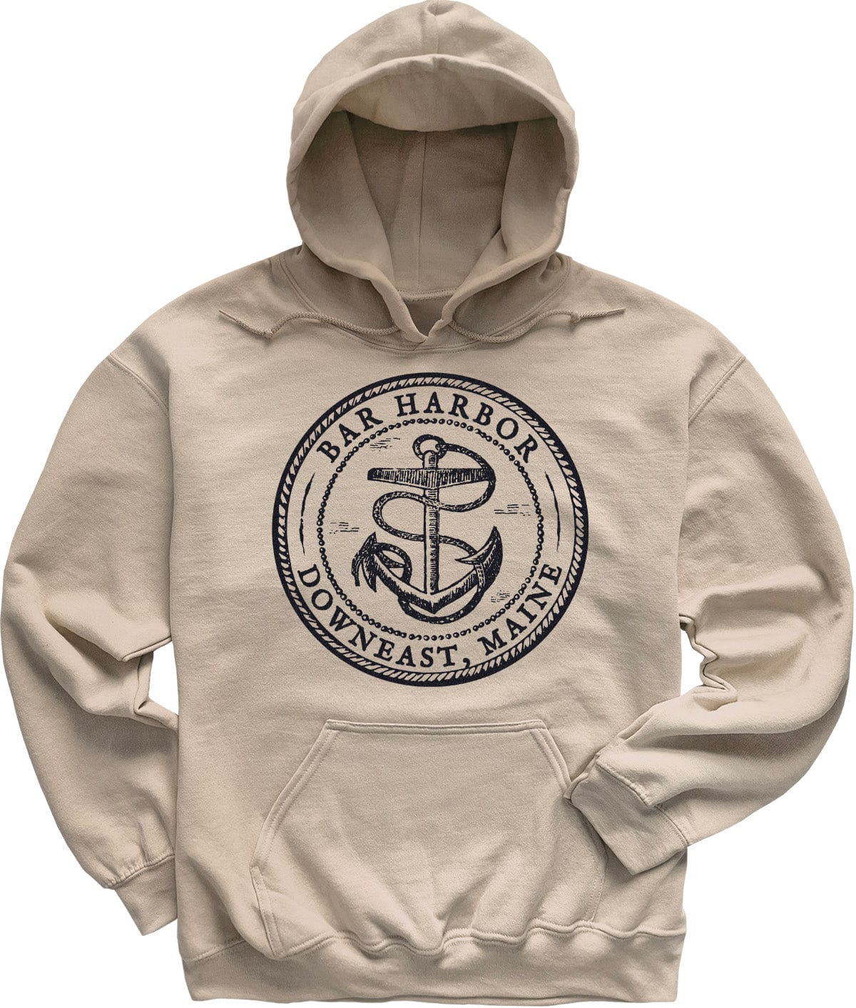 Vintage Antique Anchor Bar Harbor Maine Hoodie
