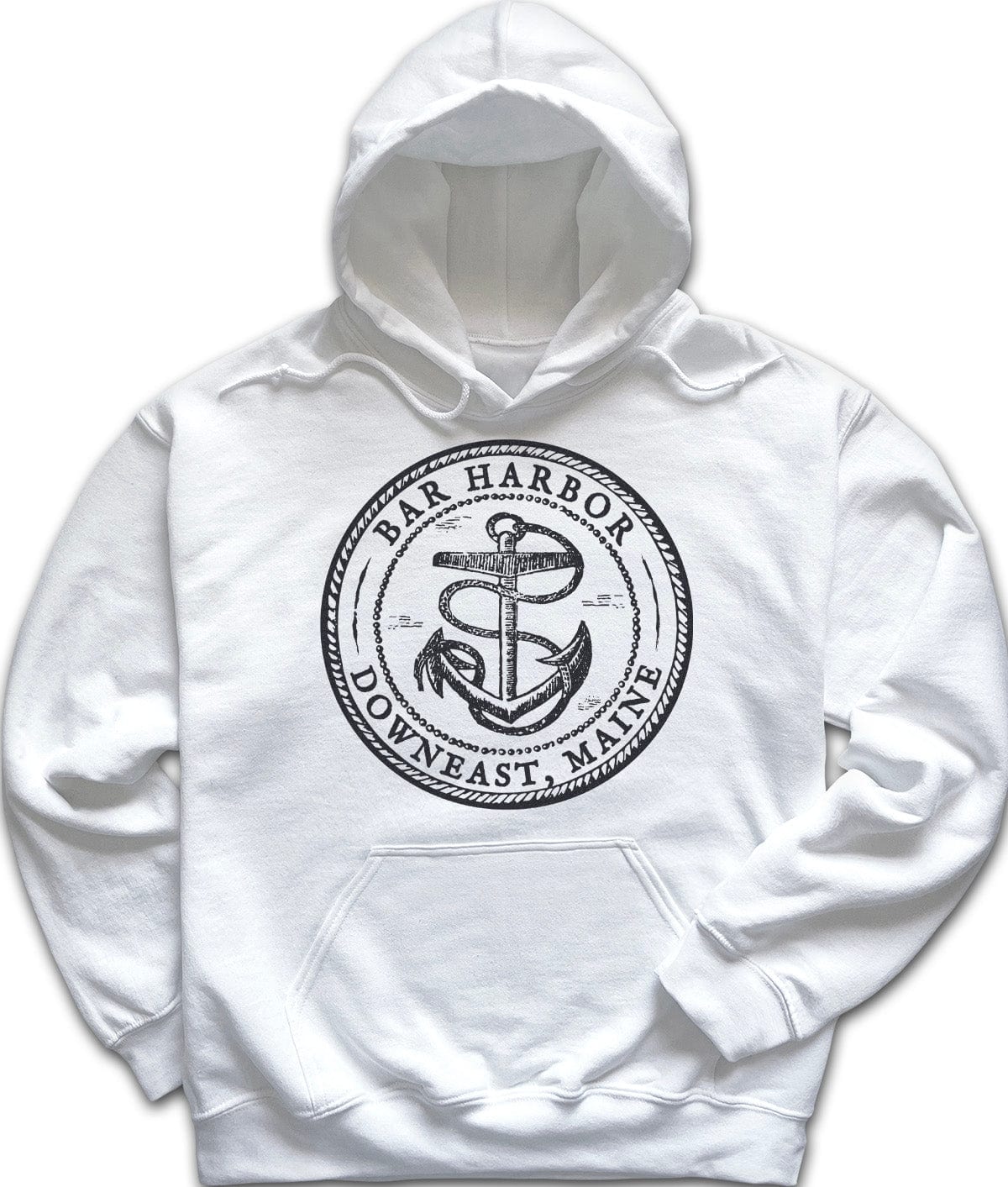 Vintage Antique Anchor Bar Harbor Maine Hoodie