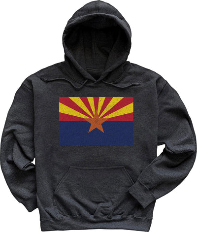 Dark Heather Grey Arizona Flag Hoodie Sweatshirt