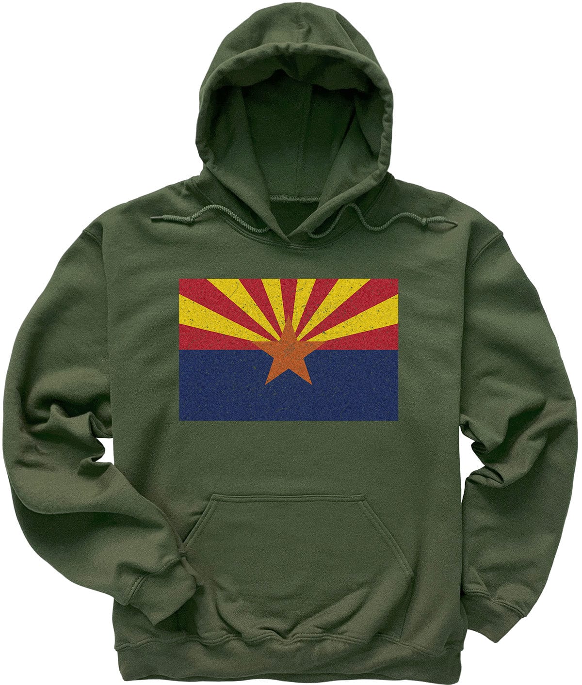 Military Green Arizona Flag Hoodie Sweatshirt