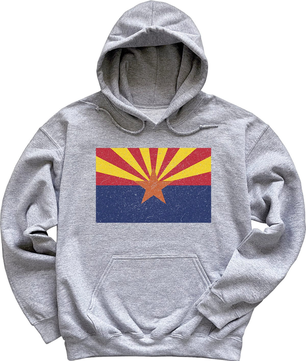Light Heather Grey Arizona Flag Hoodie Sweatshirt