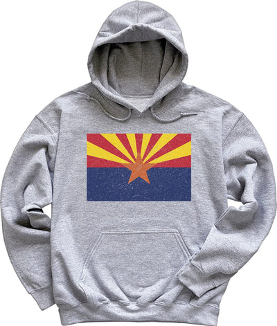 Light Heather Grey Arizona Flag Hoodie Sweatshirt