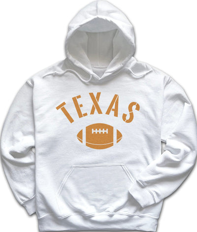 White Vintage Texas Football Hoodie