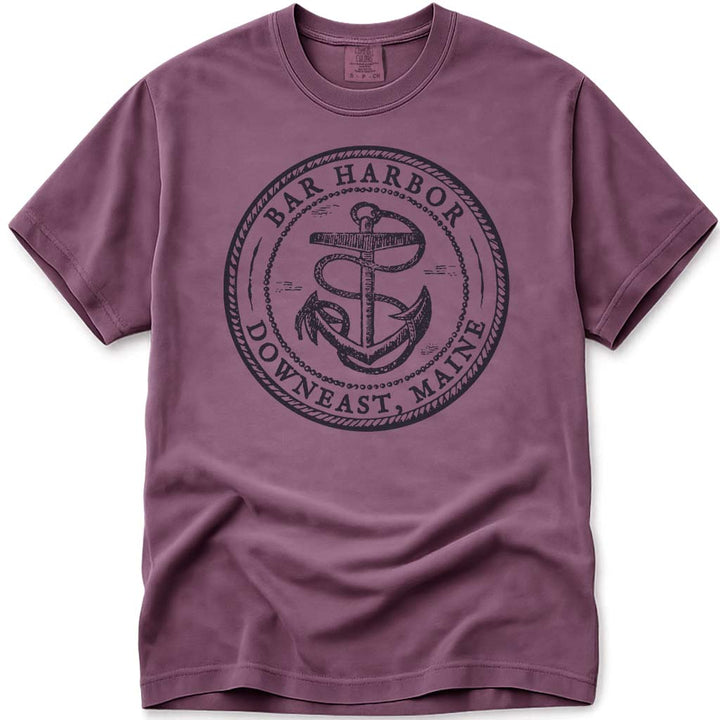Vintage Antique Anchor Bar Harbor Maine T Shirt - Berry