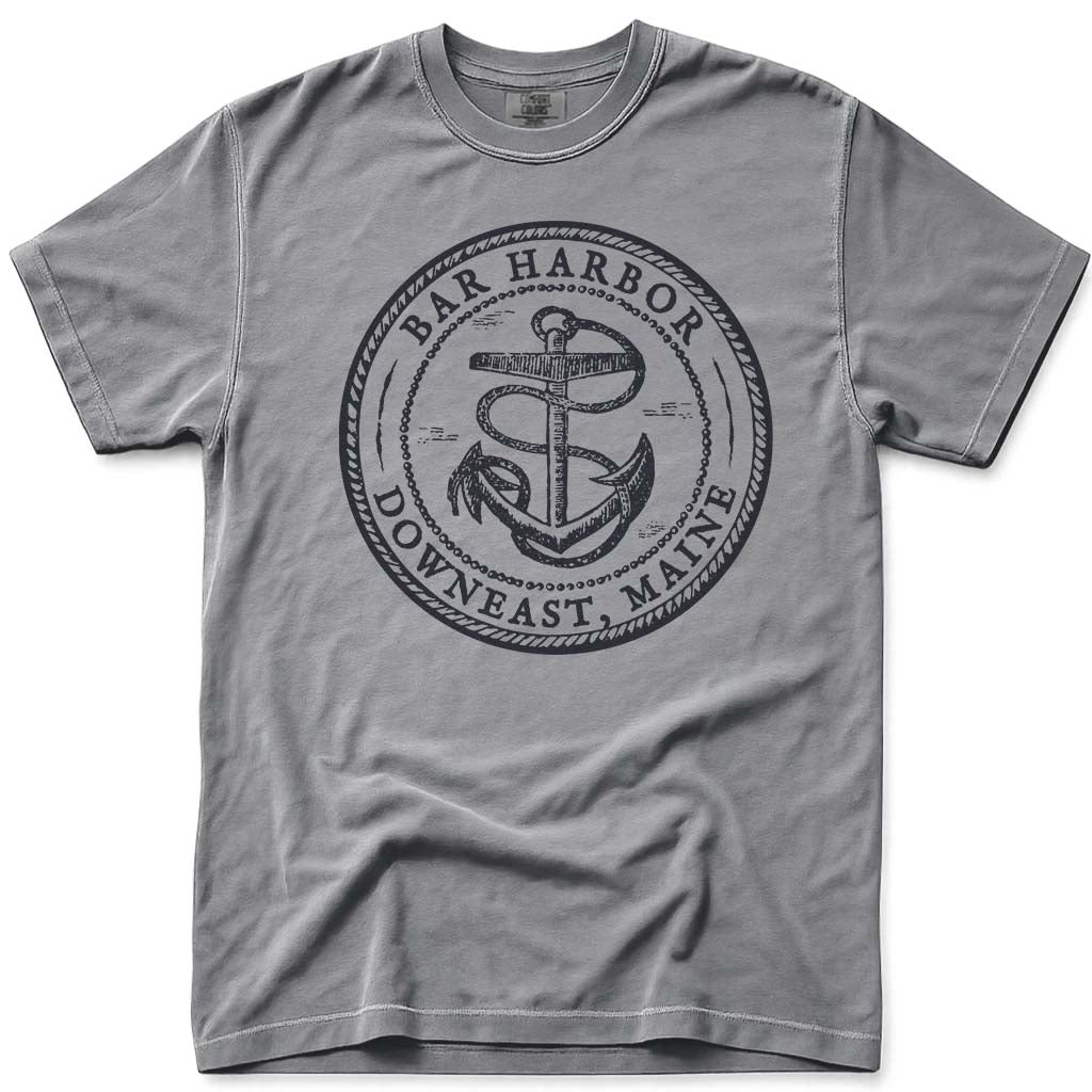 Vintage Antique Anchor Bar Harbor Maine T Shirt - Grey