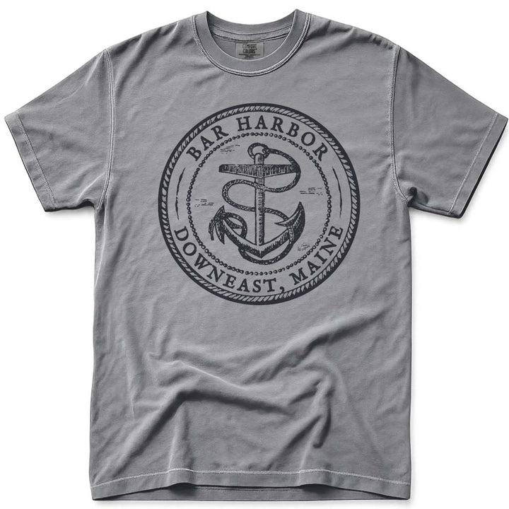 Vintage Antique Anchor Bar Harbor Maine T Shirt - Grey