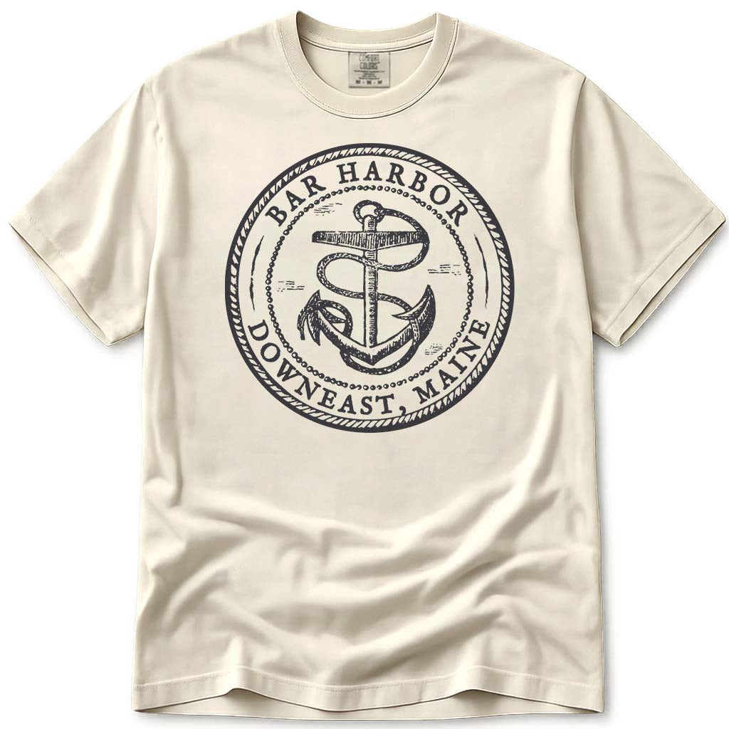 Vintage Antique Anchor Bar Harbor Maine T Shirt - Ivory