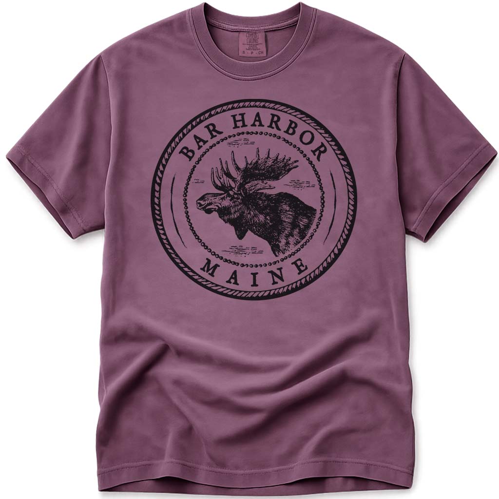 Vintage Bar Harbor Moose T Shirt - Berry