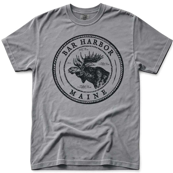 Vintage Bar Harbor Moose T Shirt - Grey
