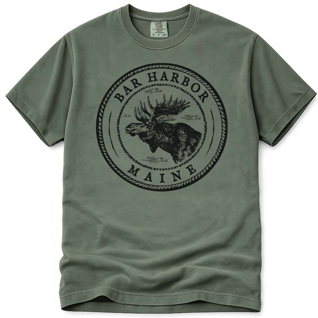 Vintage Bar Harbor Moose T Shirt - Moss
